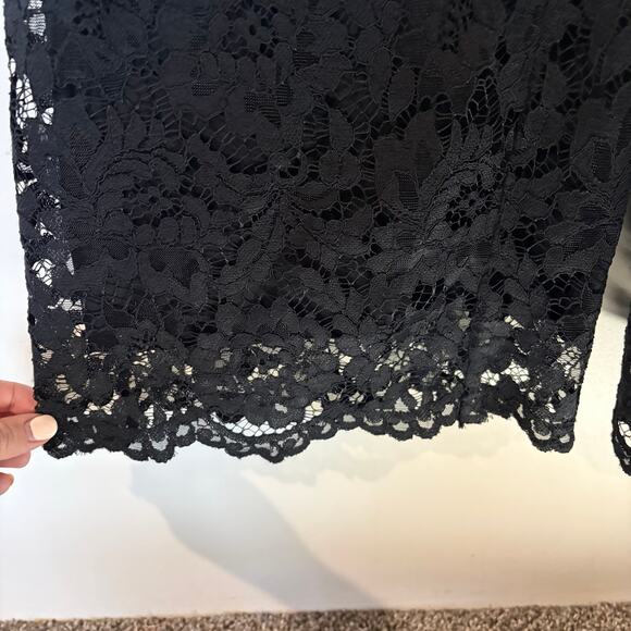 Julia Jordan Women's Lace Jumpsuit 2 Black Twist Neck Halter Wide Leg Event Chic - Picture 6 of 12